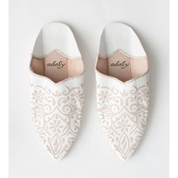 Engraved Slippers White