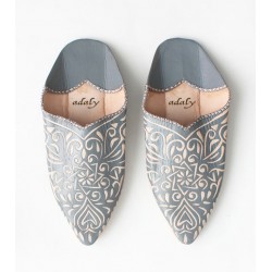 Engraved Slippers Grey