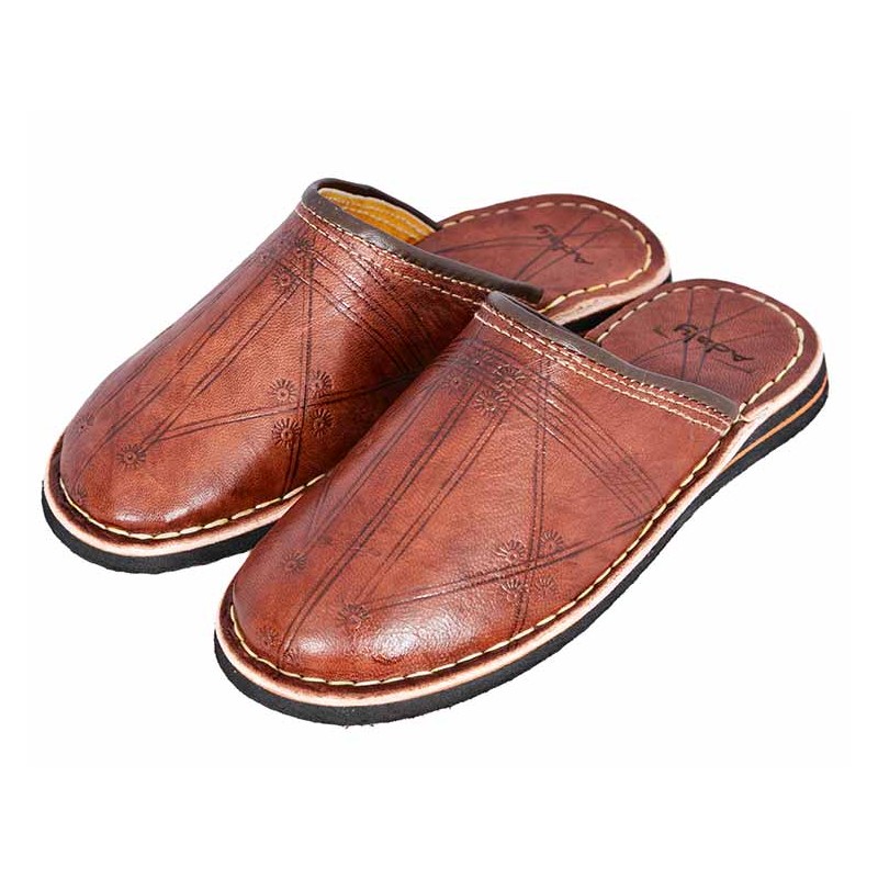 moroccan slippers broiwn