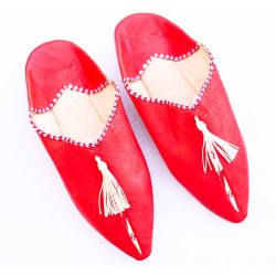 Red Pompom Slipper